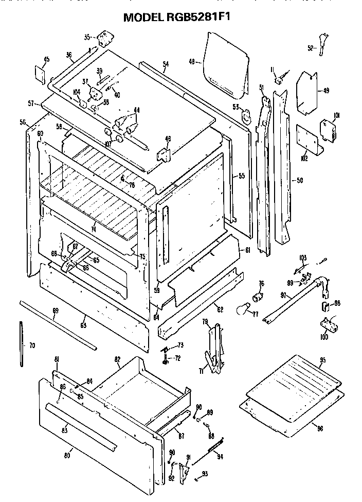 Hotpoint RGB5281F1 oven diagram