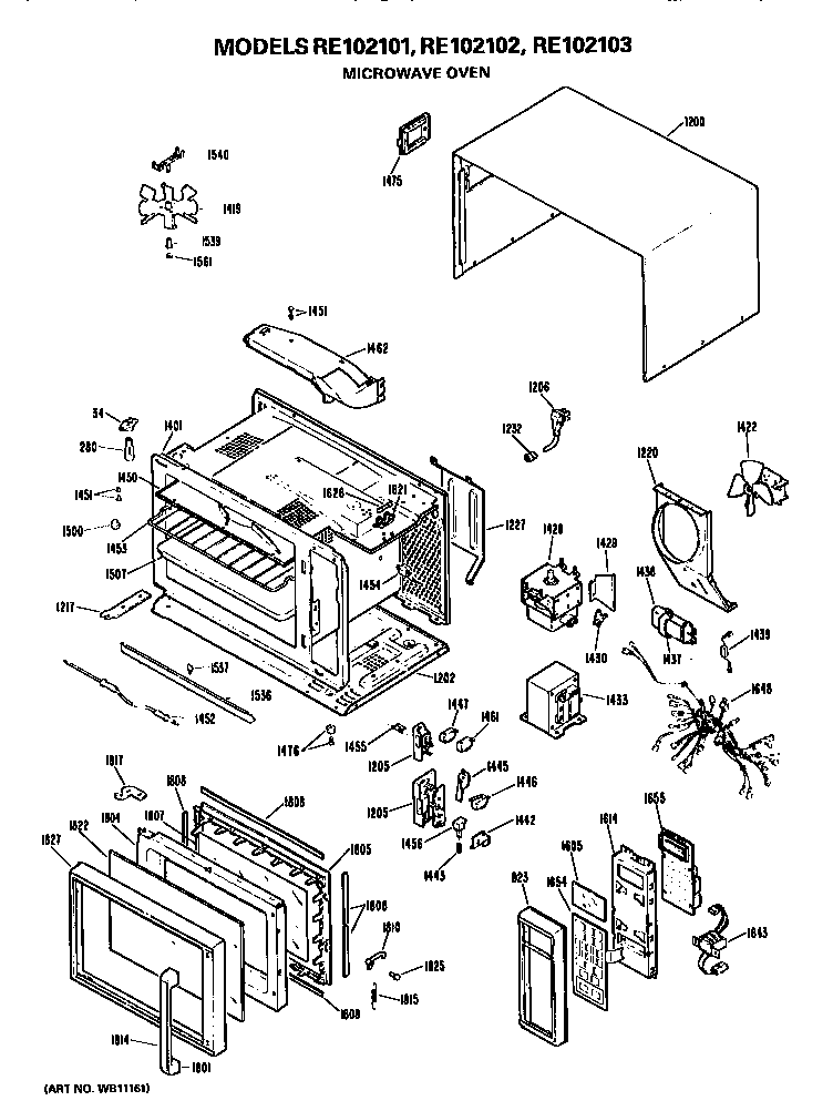 Hotpoint RE102101 microwave oven diagram