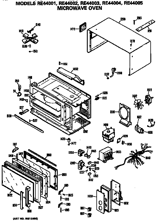 Hotpoint RE44004 microwave oven diagram