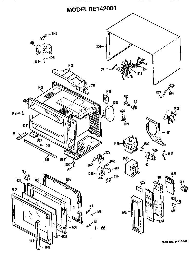 Hotpoint RE142001 microwave oven diagram