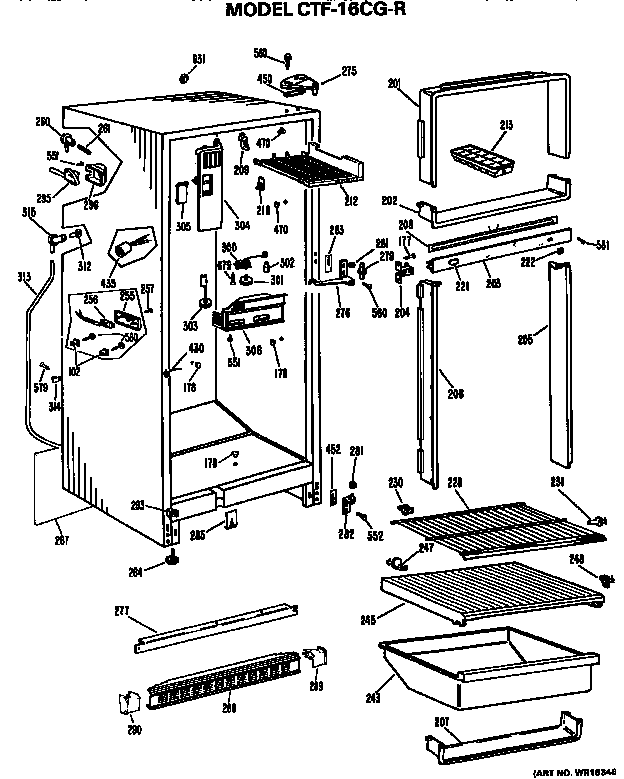 Hotpoint CTF16CGRR cabinet parts diagram
