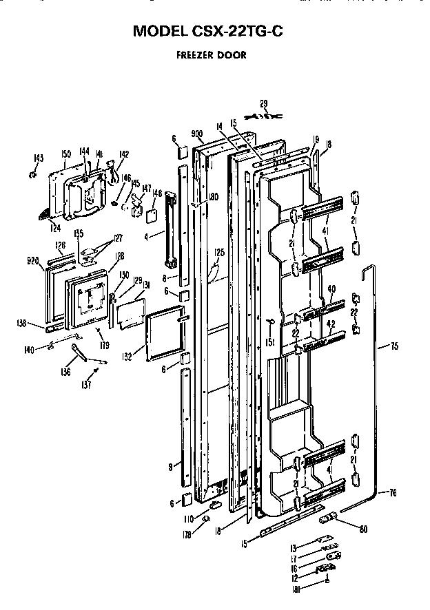 Hotpoint CSX22TGC freezer door diagram