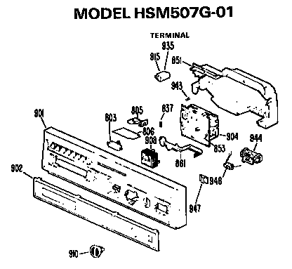 Hotpoint HSM507G-01 control panel diagram