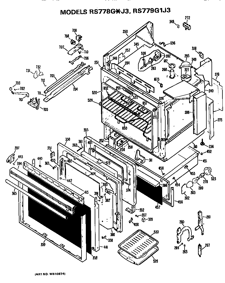 Hotpoint RS779G1J3 main body diagram