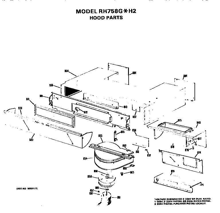 Hotpoint RH758G*H2 hood parts diagram