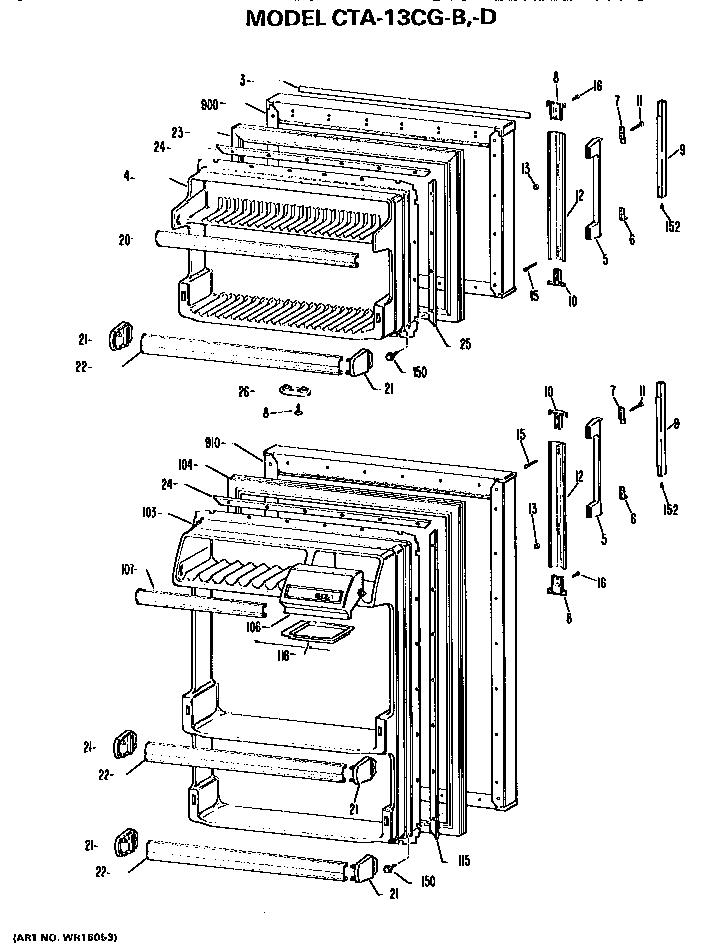 Hotpoint CTA13CGBLWH doors diagram