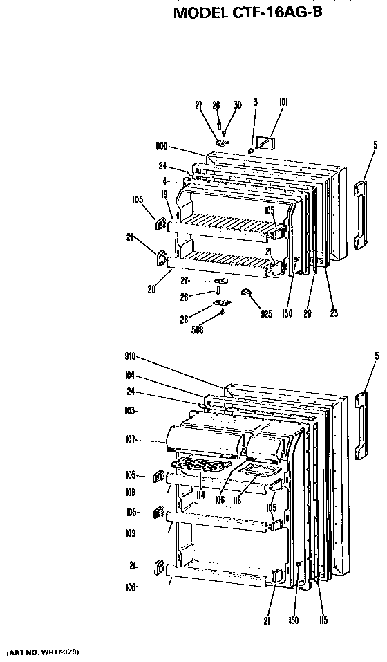 Hotpoint CTF16AGB doors diagram