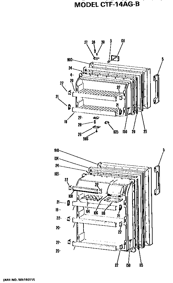 Hotpoint CTF14AGB doors diagram