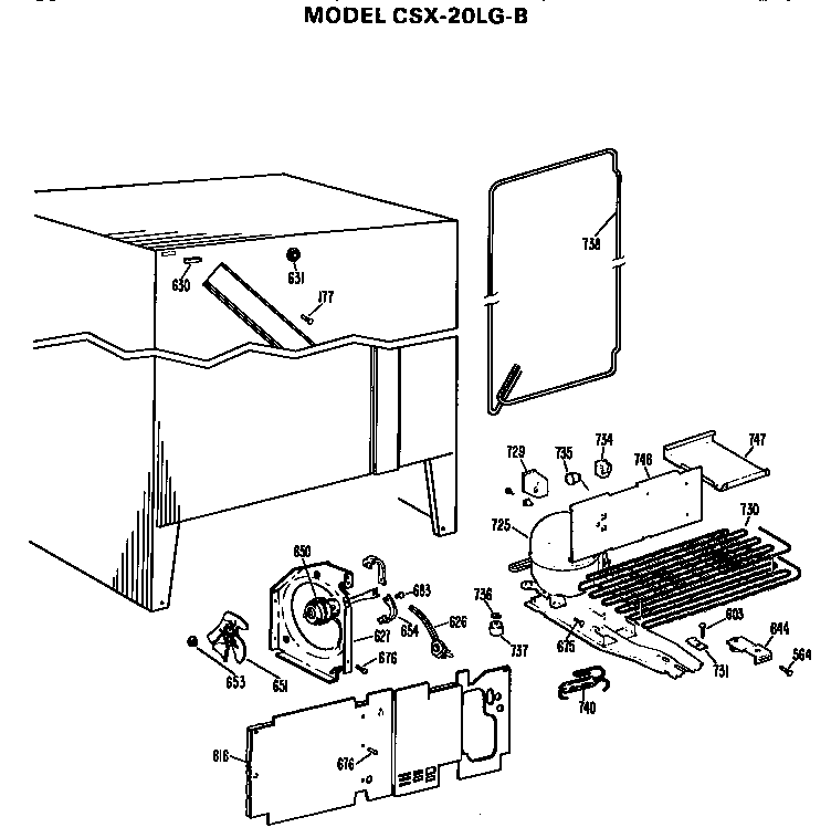 Hotpoint CSX20LGB unit parts diagram