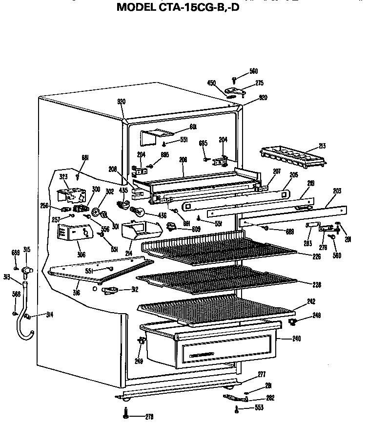 Hotpoint CTA15CGDRAD cabinet parts diagram
