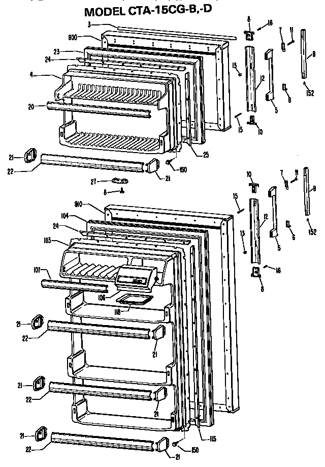 Hotpoint CTA15CGDRAD doors diagram