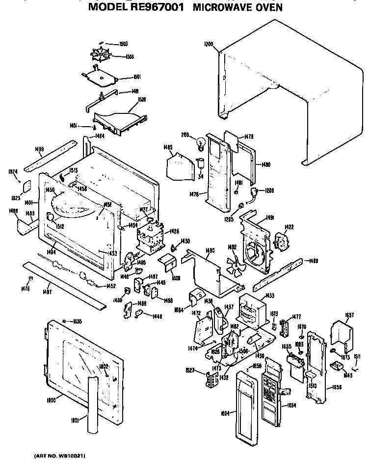 Hotpoint RE967001 main body diagram