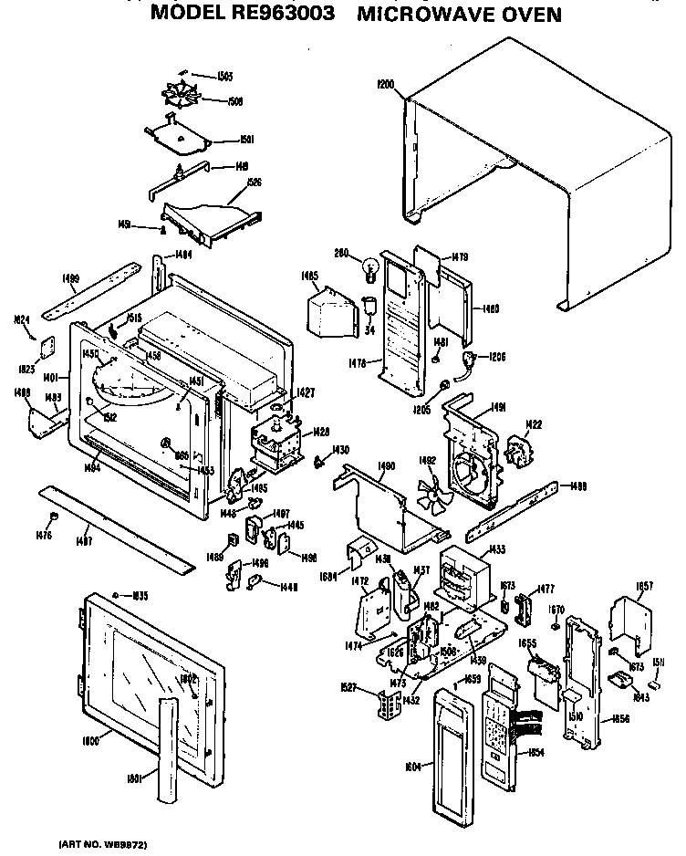 Hotpoint RE963003 main body diagram