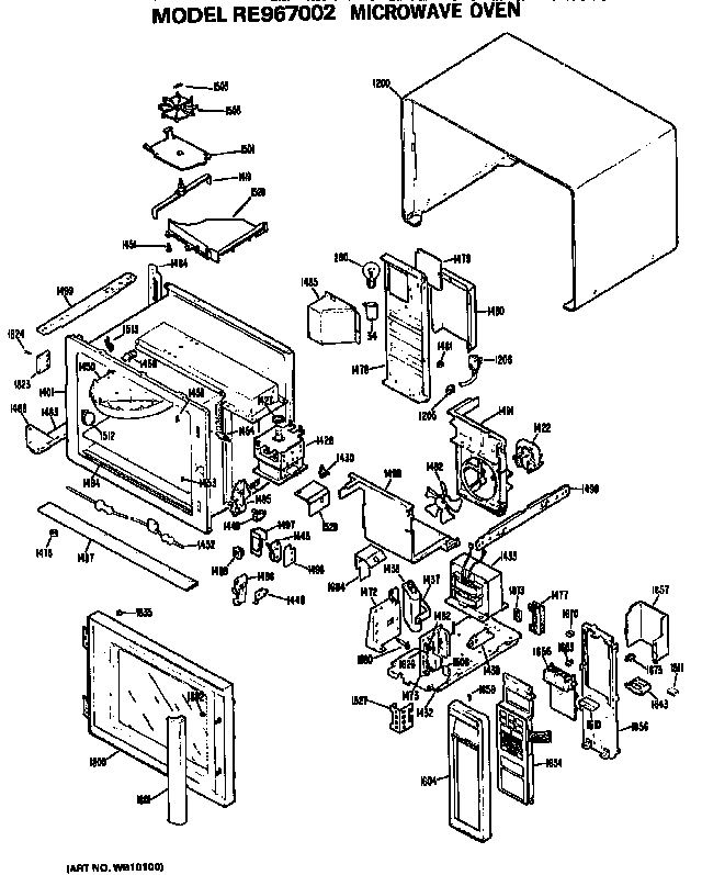 Hotpoint RE967002 main body/controls diagram