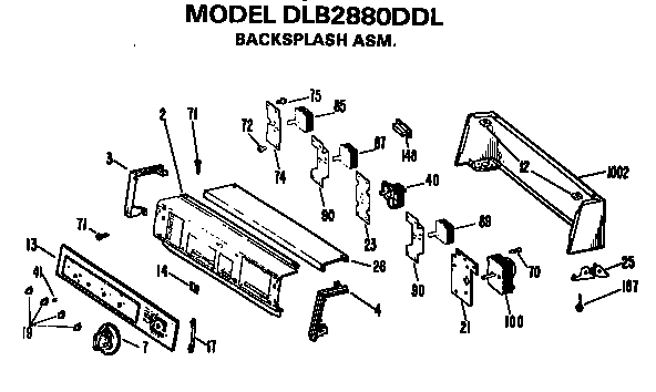Hotpoint DLB2880DDL backsplash diagram