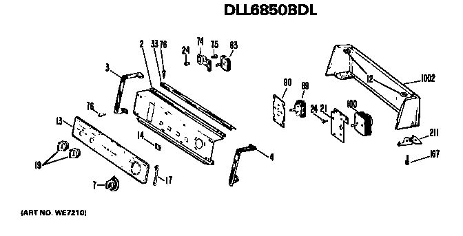 Hotpoint DLL1550BDL backsplash for dll6850bdl diagram