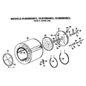 Hotpoint DLB6850BCL drum and heater assembly diagram