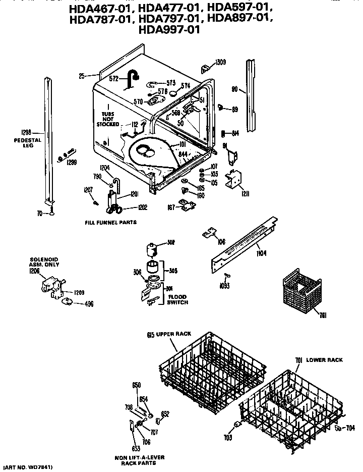 Hotpoint HDA597-01 tub diagram