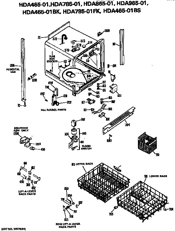 Hotpoint HDA465-01BS tub diagram