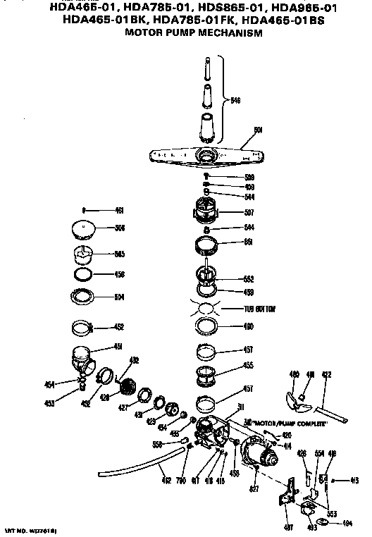 Hotpoint HDA465-01BS motor-pump diagram