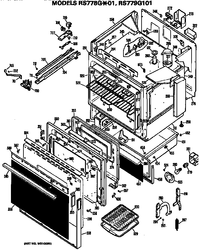 Hotpoint RS778G*01 main body/door diagram