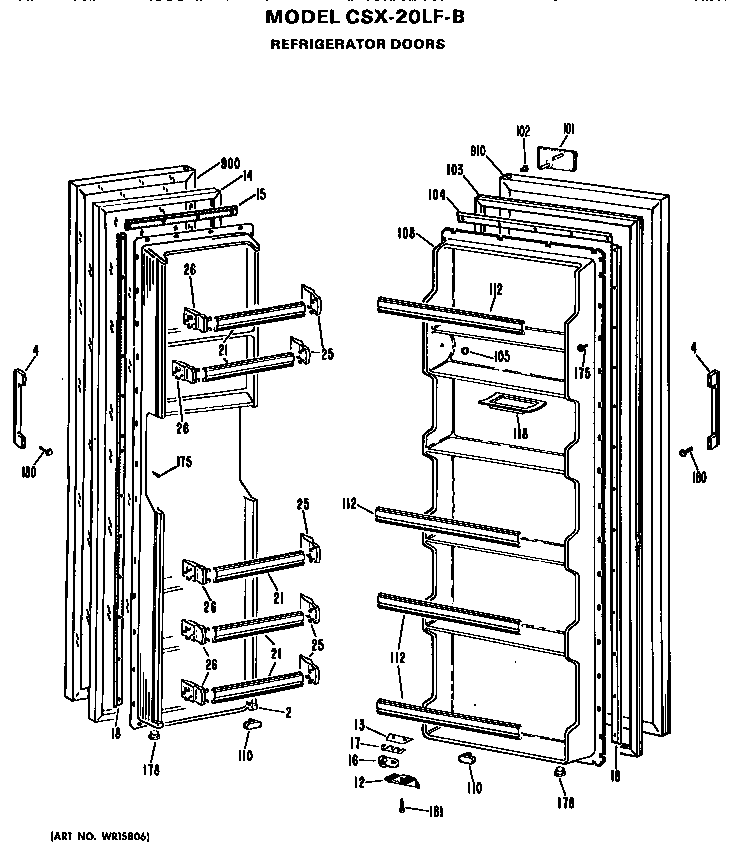 Hotpoint CSX20LFB doors diagram
