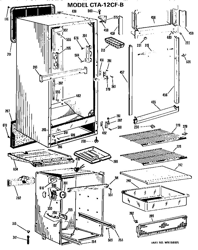 Hotpoint CTA12CFB cabinet parts diagram