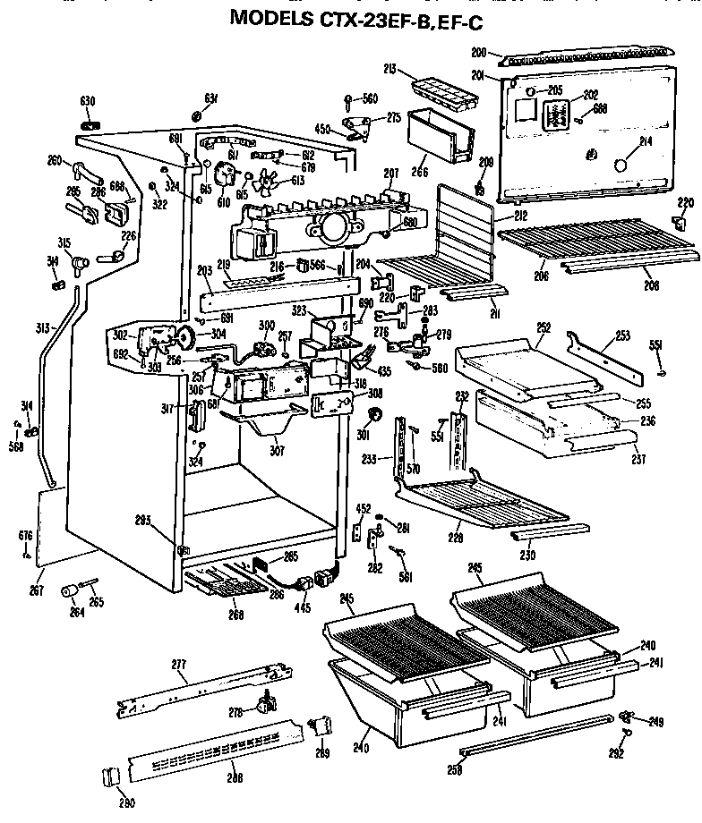 Hotpoint CTX23EFB cabinet parts diagram