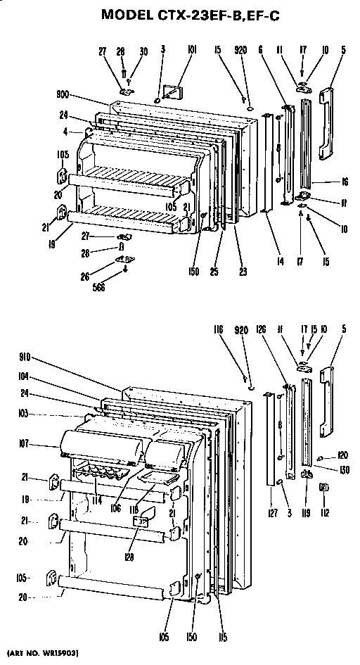Hotpoint CTX23EFB doors diagram