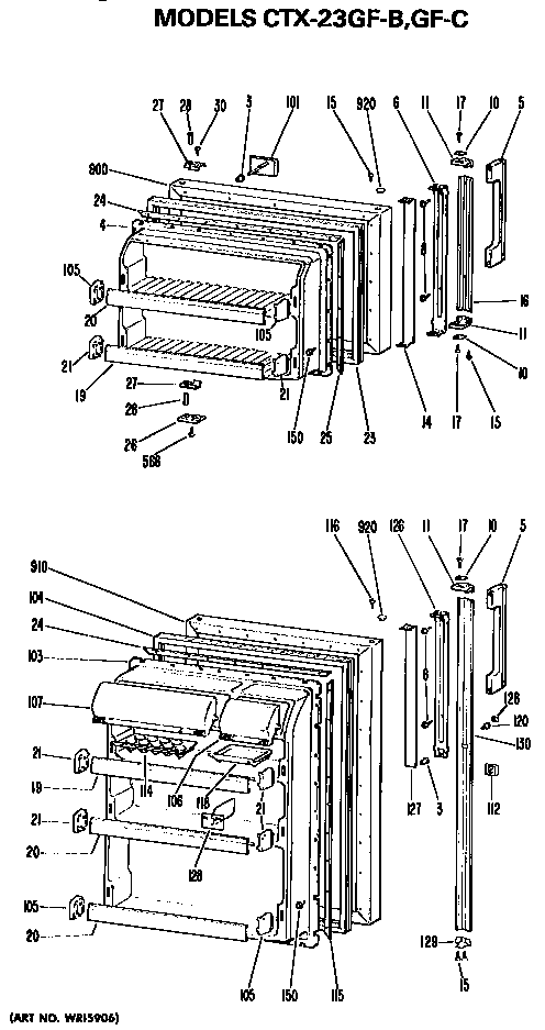 Hotpoint CTX23GFB doors diagram