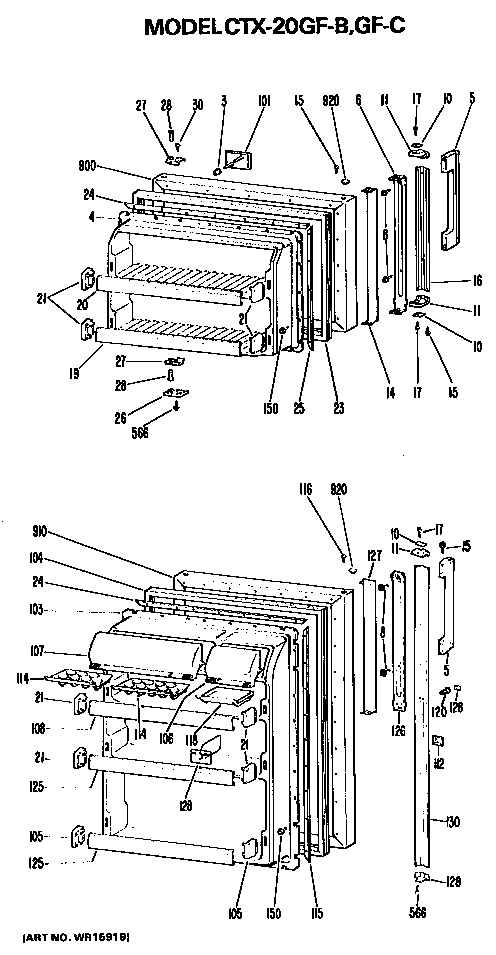 Hotpoint CTX20GFC doors diagram