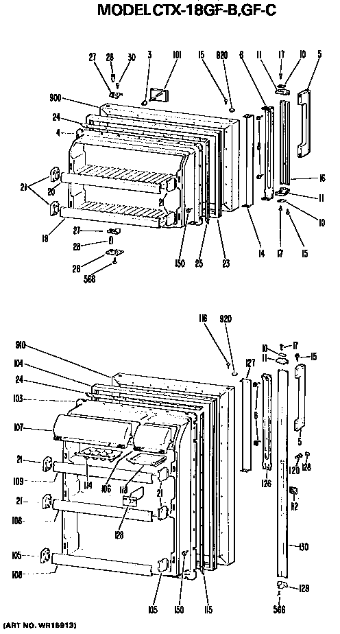 Hotpoint CTX18GFC doors diagram