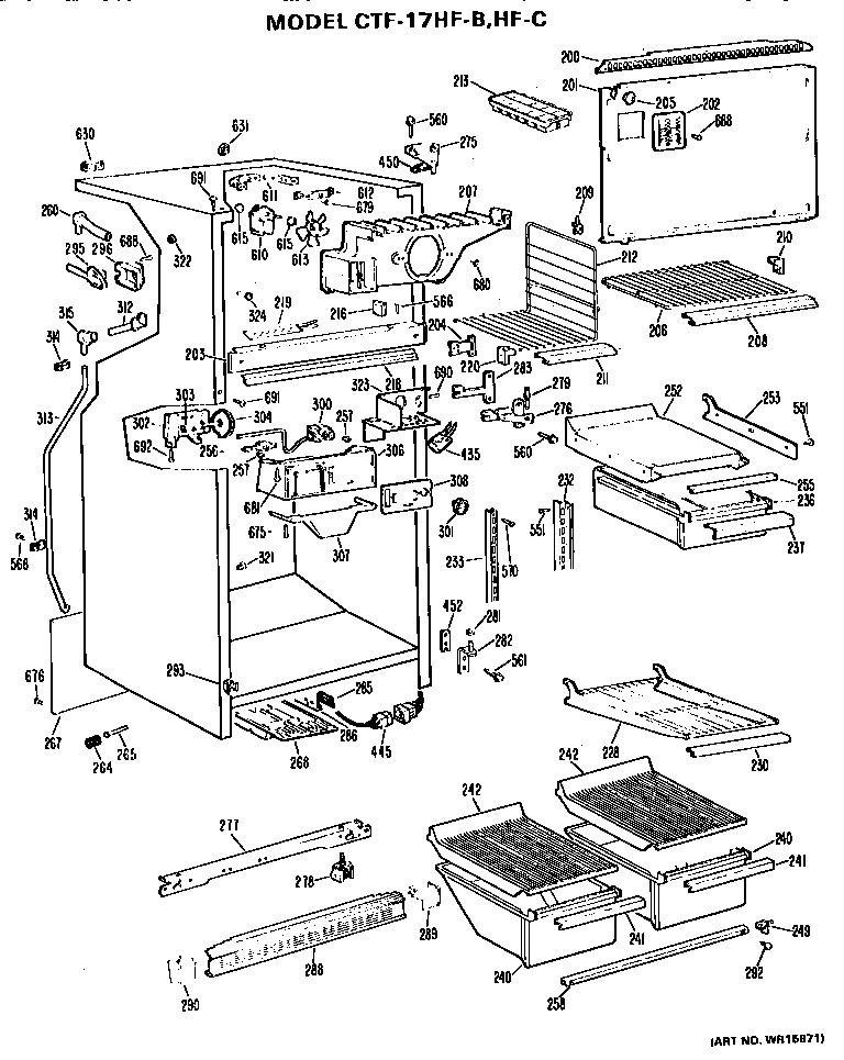 Hotpoint CTF17HFC cabinet parts diagram