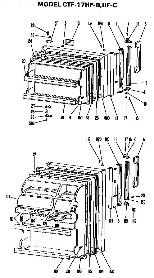 Hotpoint CTF17HFC doors diagram