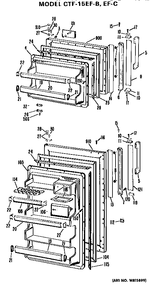 Hotpoint CTF15EFC doors diagram