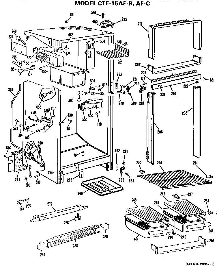 Hotpoint CTF15AFC cabinet parts diagram