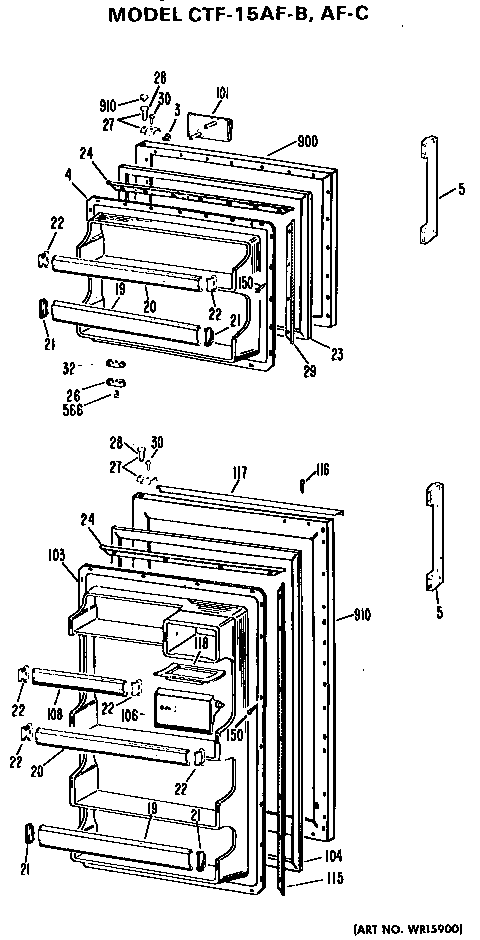 Hotpoint CTF15AFC doors diagram