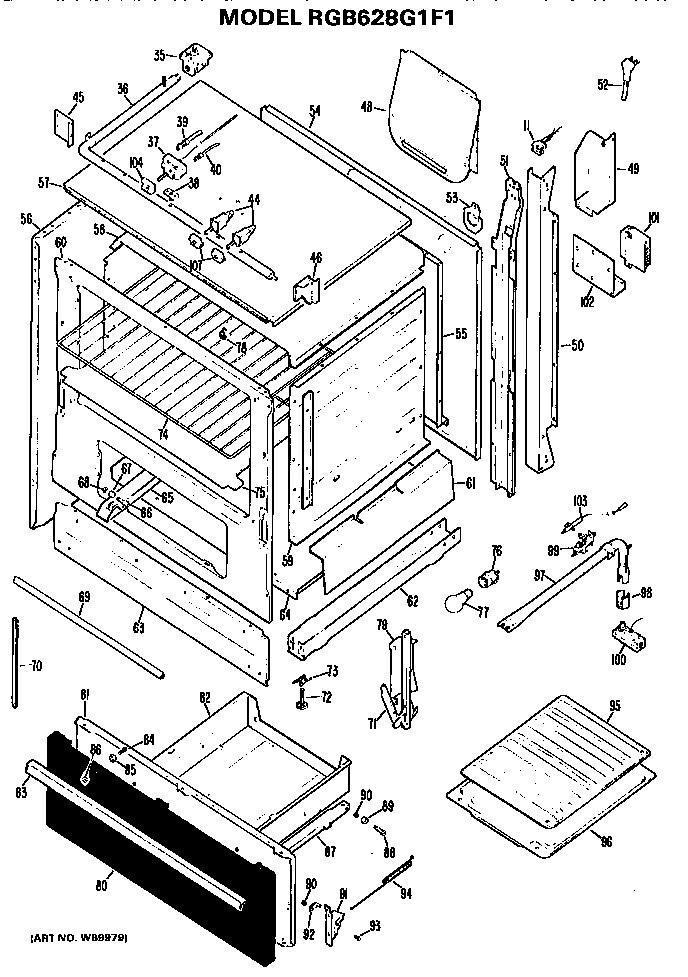 GE JBP75GS1AD oven diagram