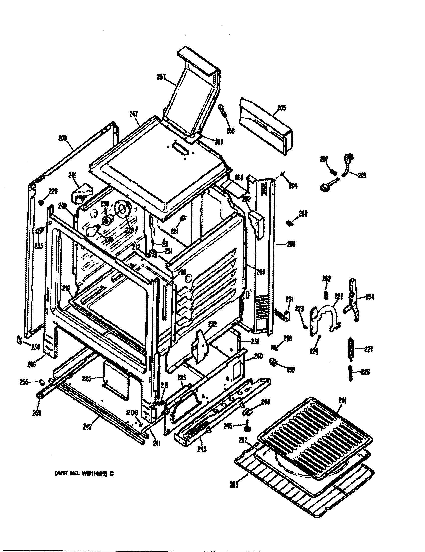 GE JGBS17GER3 cabinet assembly diagram