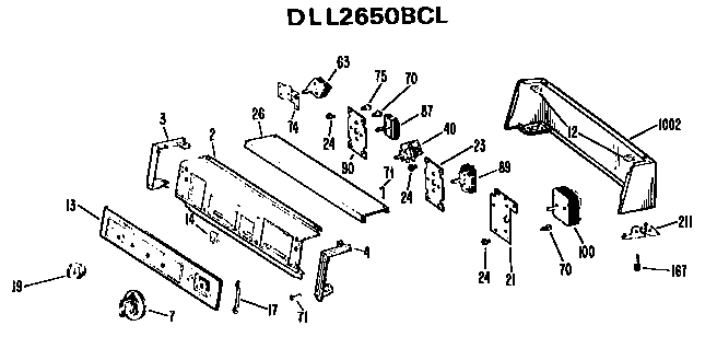 Hotpoint DLL1550BCL control panel diagram