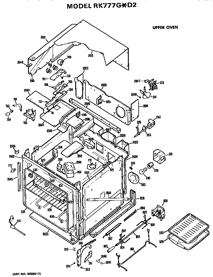 Hotpoint RK777G*D2 upper oven diagram