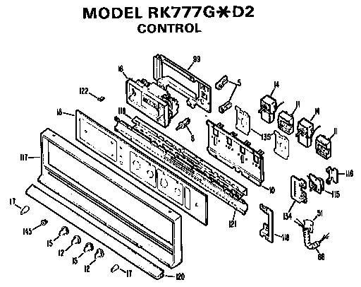 Hotpoint RK777G*D2 controls diagram