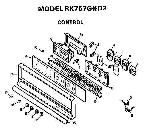 Hotpoint RK767G*D2 controls diagram