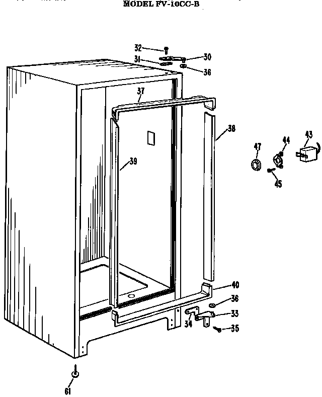 Hotpoint FV10CCB cabinet parts diagram
