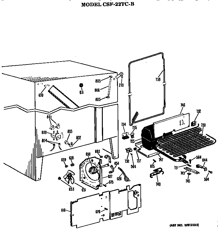 Hotpoint CSF22TCB unit parts diagram