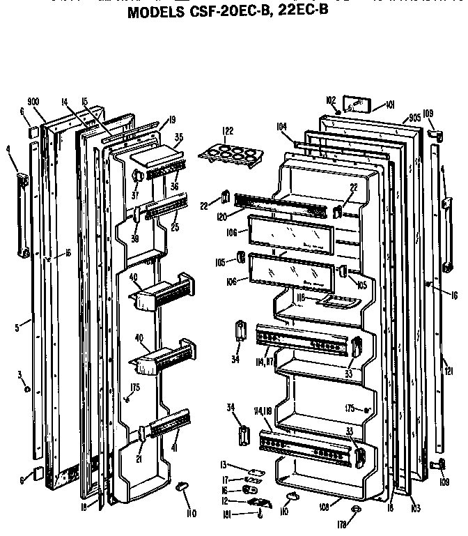 Hotpoint CSF20ECB doors diagram