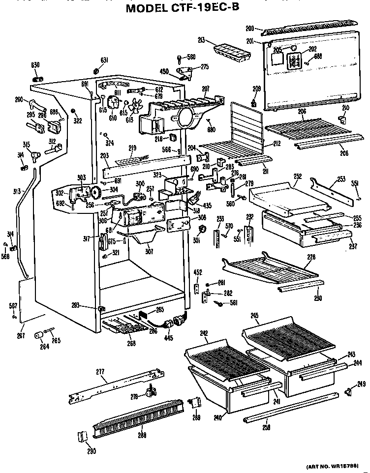 Hotpoint CTF19ECB cabinet parts diagram