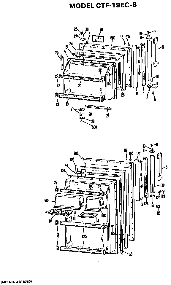 Hotpoint CTF19ECB doors diagram