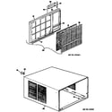 Hotpoint KXN19W3G1 cabinet and grille assembly diagram