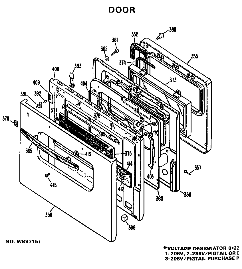 GE JKP27*D1 door diagram